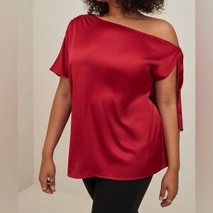 Torrid Elegant Drak Red One Shoulder Women's Top